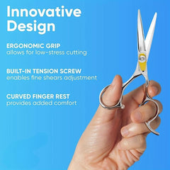 Professional Hair Cutting Scissors with Comb 16.51 cm Razor Edge