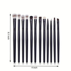 12pcs Professional Eye Makeup Brush Set Synthetic Highlighter Eyeshadow Eyeliner