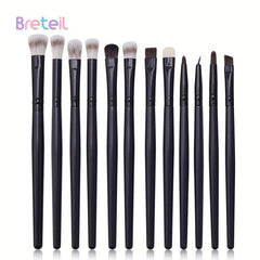 12pcs Professional Eye Makeup Brush Set Synthetic Highlighter Eyeshadow Eyeliner