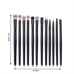 12pcs Professional Eye Makeup Brush Set Synthetic Highlighter Eyeshadow Eyeliner