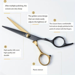 Haircut Scissors Kit Thinning Barber Scissors Texturizing Salon Razor Edge