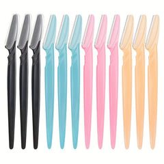 12pcs Precision Eyebrow Razor with Cover - Shape and Trim Facial Hair