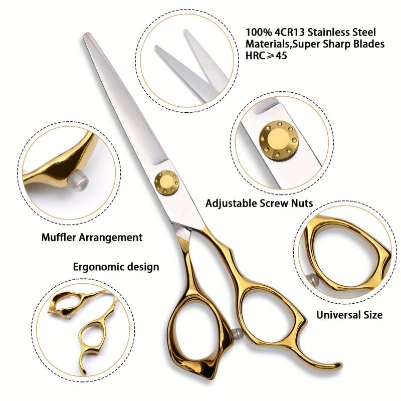 Professional Hair Cutting Scissors & Razor Kit Set - 9pcs