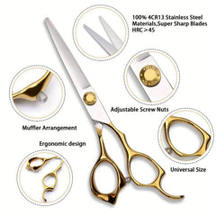 Professional Hair Cutting Scissors & Razor Kit Set - 9pcs