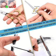 Professional Hair Cutting Scissors & Razor Kit Set - 9pcs