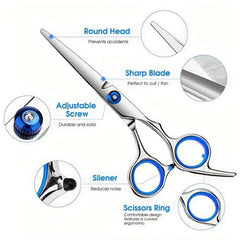Hairdressing Scissors Set 8/10 pcs 15-24 cm with Bag Comb Clip Brush