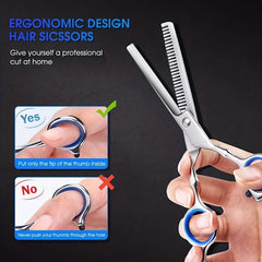 Hairdressing Scissors Set 8/10 pcs 15-24 cm with Bag Comb Clip Brush