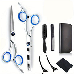 Hairdressing Scissors Set 8/10 pcs 15-24 cm with Bag Comb Clip Brush