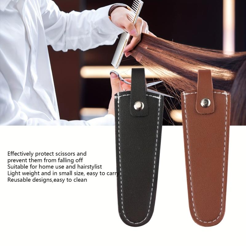 Scissors Sheathing Safety PU Leather Cover - Portable Beauty Tool Protective Bag