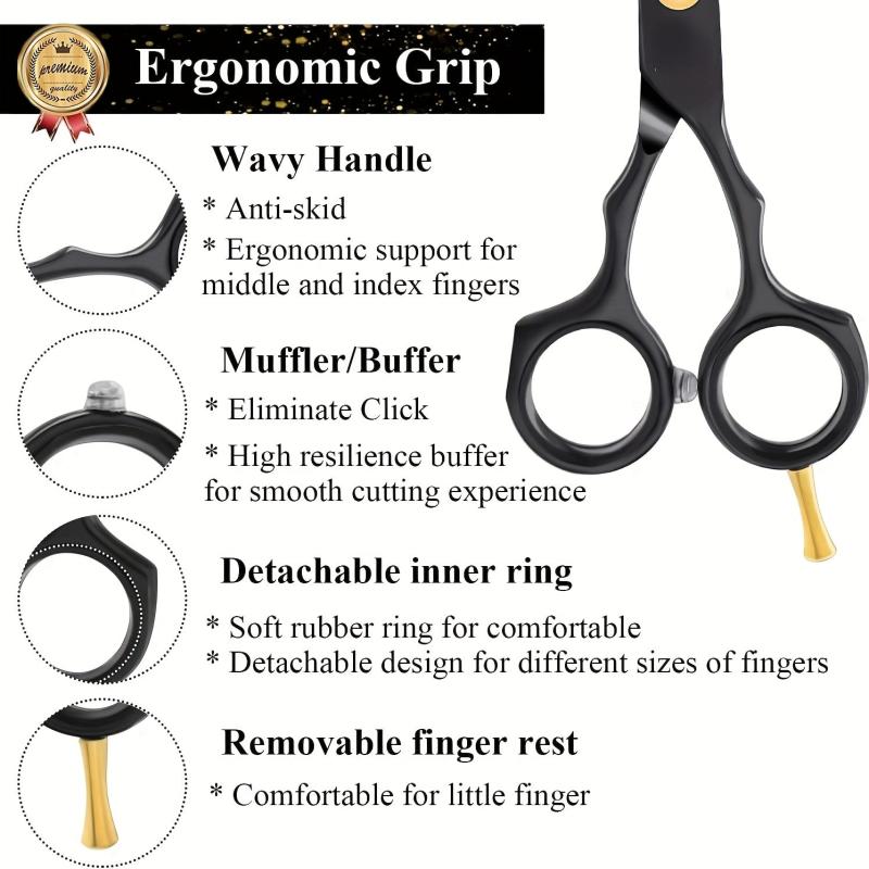 Hair Cutting Scissors Set with Razor & Case