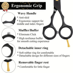 Hair Cutting Scissors Set with Razor & Case