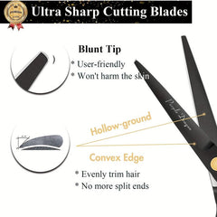 Hair Cutting Scissors Set with Razor & Case