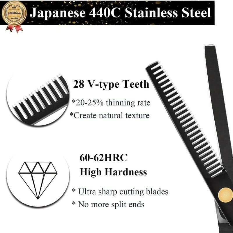 Hair Cutting Scissors Set with Razor & Case