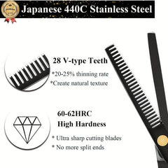 Hair Cutting Scissors Set with Razor & Case