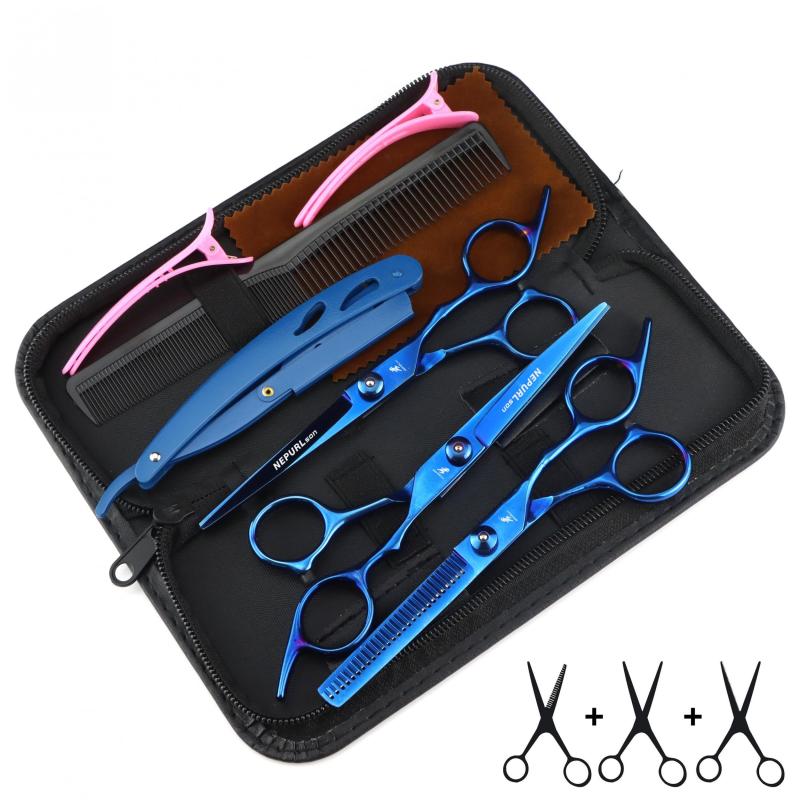 15 24 Cm Colored High Screw Diagonal Tail Hair Cutting Scissors