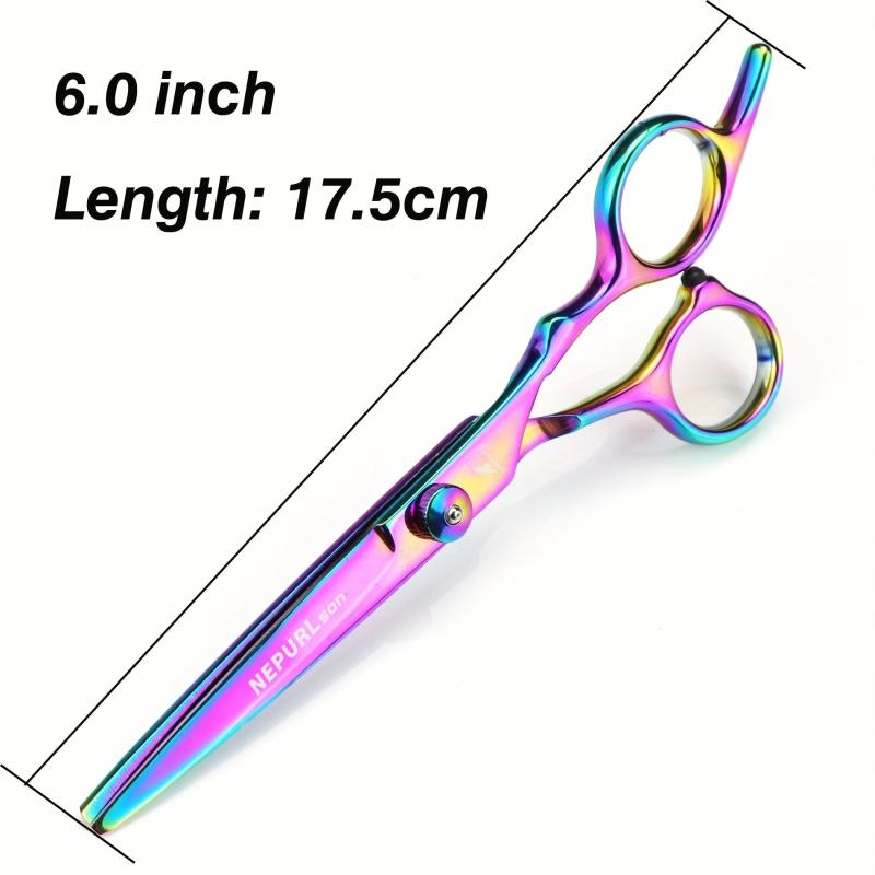 15 24 Cm Colored High Screw Diagonal Tail Hair Cutting Scissors