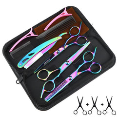 15 24 Cm Colored High Screw Diagonal Tail Hair Cutting Scissors