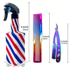 Vintage Hair Comb & Spray Bottle Kit 500ml Hairdressing Sprayer Brush Styling