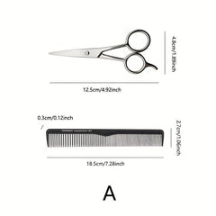 Haircut Scissors Stainless Steel Beard Scissors Nose Hair Scissors