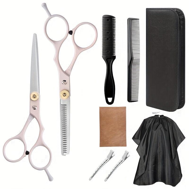 9Pcs Hair Cutting Scissors Kit Stainless Steel Professional Hairdressing Shears
