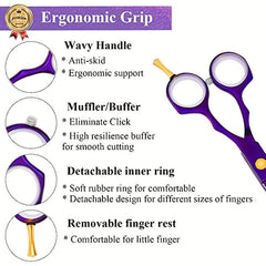 Professional 5.5 Inch Hair Cutting Scissors Set With Razor Titanium