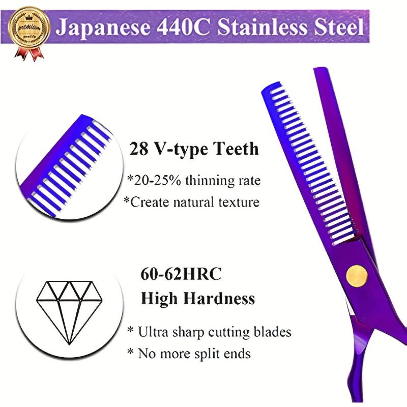 Professional 5.5 Inch Hair Cutting Scissors Set With Razor Titanium