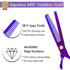 Professional 5.5 Inch Hair Cutting Scissors Set With Razor Titanium