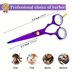 Professional 5.5 Inch Hair Cutting Scissors Set With Razor Titanium