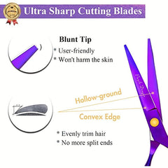Professional 5.5 Inch Hair Cutting Scissors Set With Razor Titanium