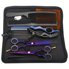 Professional 5.5 Inch Hair Cutting Scissors Set With Razor Titanium