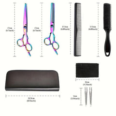 8pcs Hairdressing Scissors Set Stainless Steel Hair Cutting Kit