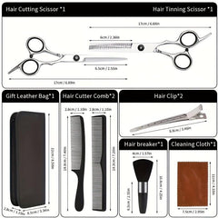 9pcs B Hair Cutting Scissors Kit Professional Stainless Steel Haircut Set