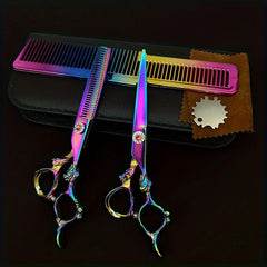 7pcs Hair Cutting Scissors Set Professional Hairdressing Tools Accessories