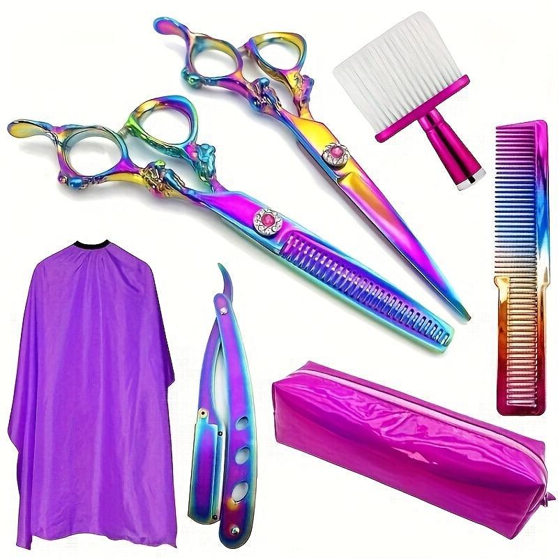 7pcs Hair Cutting Scissors Set Professional Hairdressing Tools Accessories
