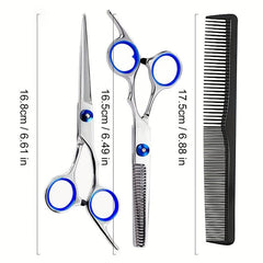 Professional Hair Cutting Shears Set Stainless Steel Hair Scissors Thinning Shea
