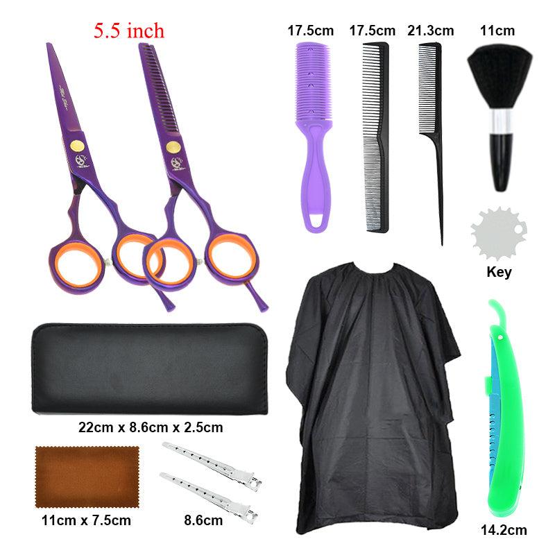 13Pcs Hair Cutting Thinning Scissors Set Stainless Steel Hairdressing Shears
