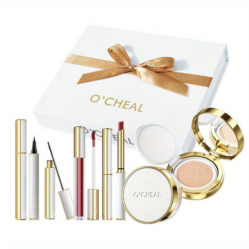 Valentines Makeup Set: Lipstick, Lip Glaze, Eyeliner, Mascara, Powder