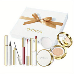 Valentines Makeup Set: Lipstick, Lip Glaze, Eyeliner, Mascara, Powder