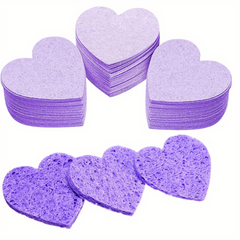 20 Heart Shape Compressed Facial Sponges with Container