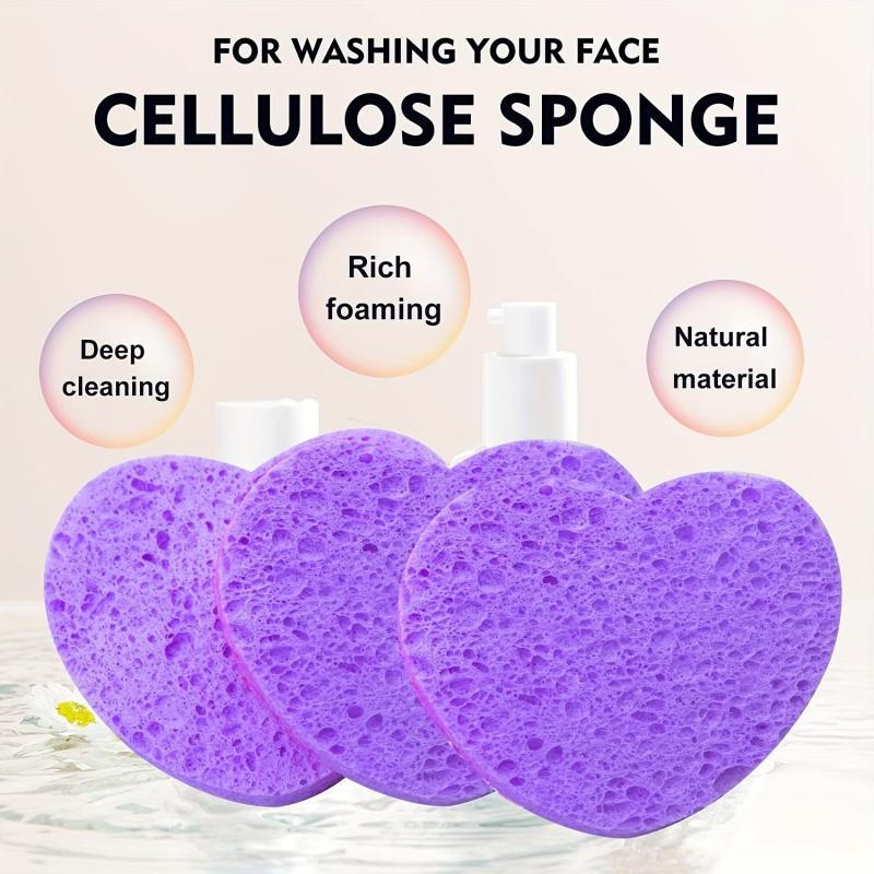 20 Heart Shape Compressed Facial Sponges with Container