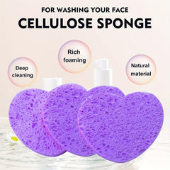 20 Heart Shape Compressed Facial Sponges with Container