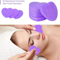 20 Heart Shape Compressed Facial Sponges with Container