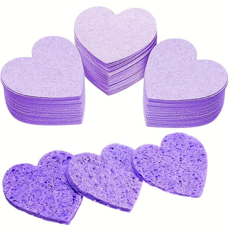 20 Heart Shape Compressed Facial Sponges with Container