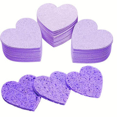 20 Heart Shape Compressed Facial Sponges with Container
