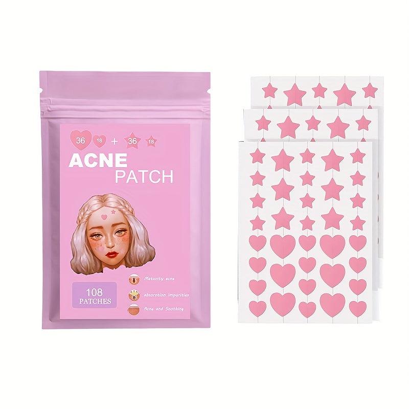Acne Patch Pimple Cover Hydrocolloid Patches - Pink Star&heart Shaped