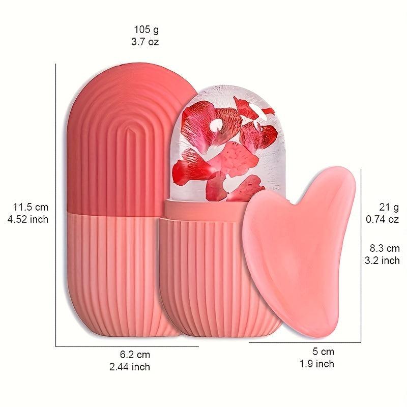 Ice Face Roller And Gua Sha Set for Face & Eye Puffiness Relief
