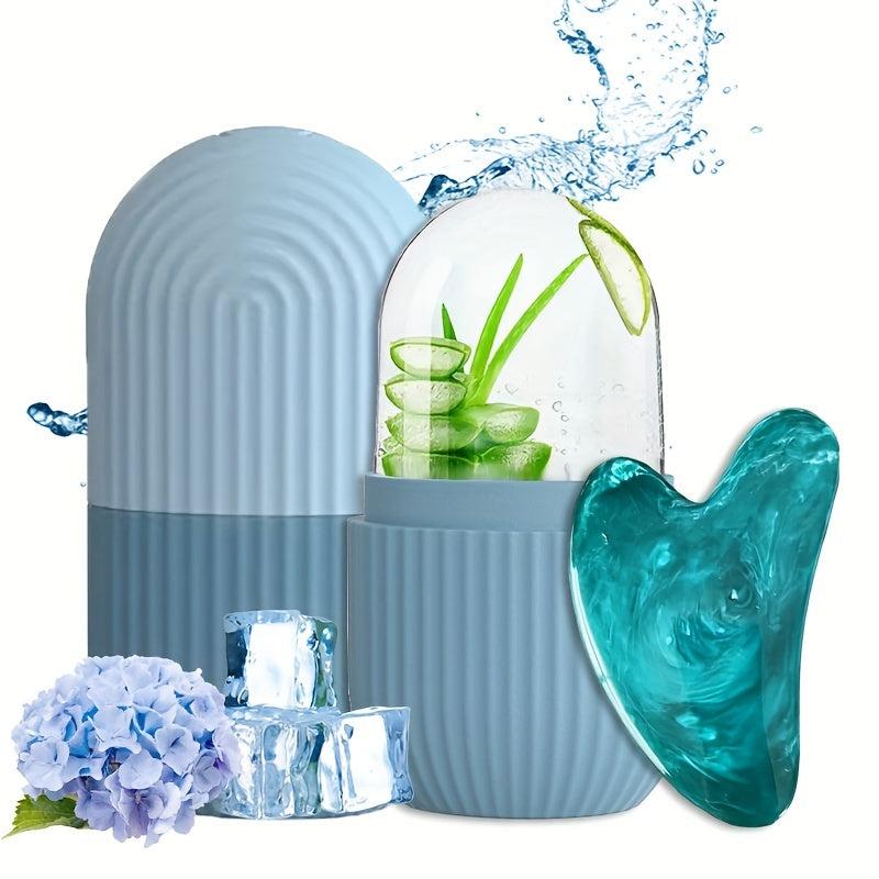Ice Face Roller And Gua Sha Set for Face & Eye Puffiness Relief