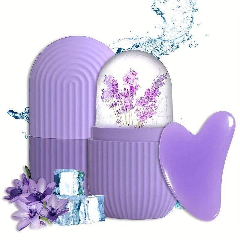 Ice Face Roller And Gua Sha Set for Face & Eye Puffiness Relief