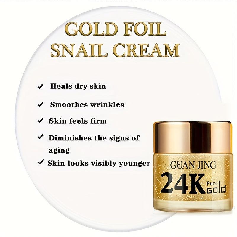 24K Foil Face Cream Snail Liquid Hydrates & Firms