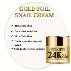 24K Foil Face Cream Snail Liquid Hydrates & Firms